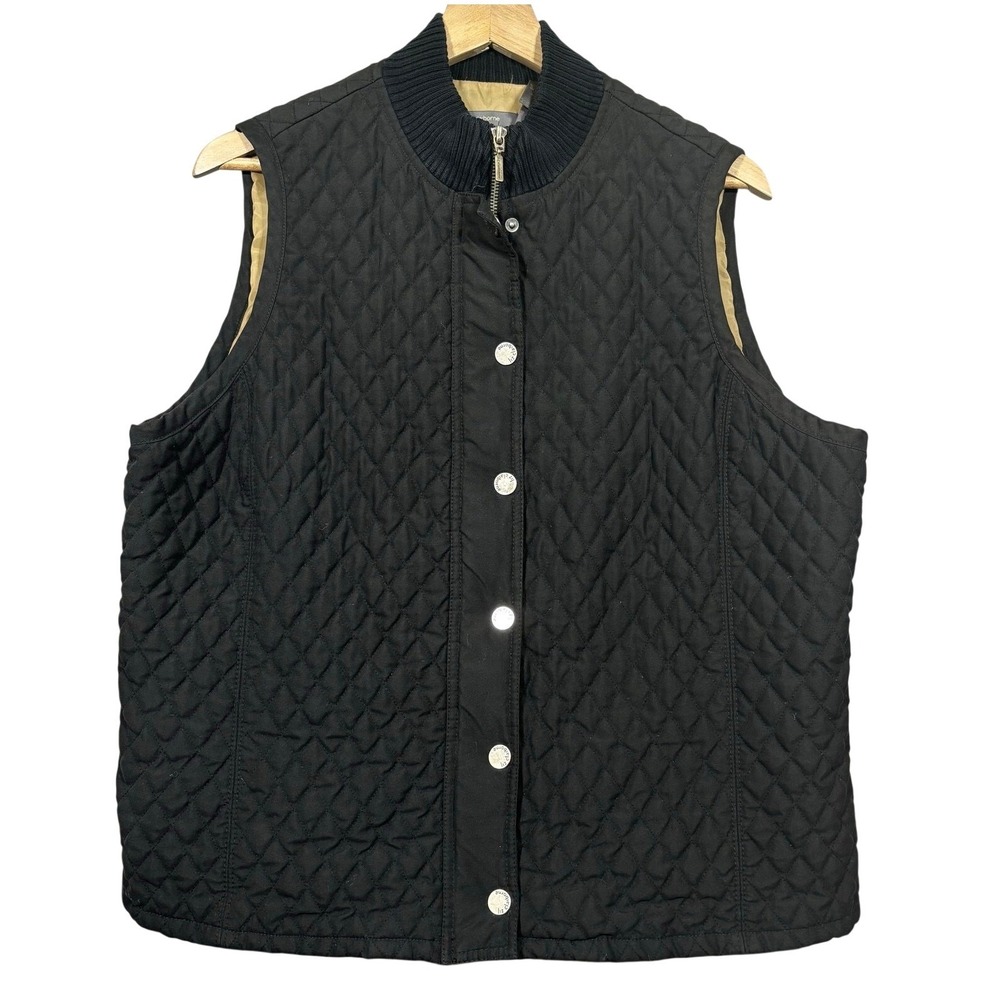 Liz Claiborne Quilted‎ Vest Womens XL Black Lightweight Layering
